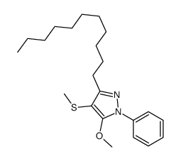 5-methoxy-4-methylsulfanyl-1-phenyl-3-undecylpyrazole结构式