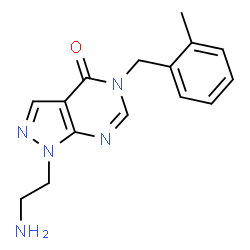 1-(2-Aminoethyl)-5-(2-methylbenzyl)-1,5-dihydro-4H-pyrazolo[3,4-d]pyrimidin-4-one结构式