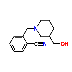 2-(3-HydroxyMethyl-piperidin-1-ylmethyl)-benzonitrile structure