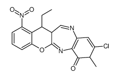 9-chloro-13-ethyl-8-methyl-1-nitro-12a,13-dihydro-8H-chromeno[2,3-b][1,5]benzodiazepin-7-one Structure