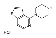 4-(1-Piperazinyl)thieno[3,2-c]pyridine hydrochloride (1:1)结构式