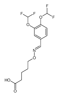 5-[[3,4-bis(difluoromethoxy)phenyl]methylideneamino]oxypentanoic acid结构式