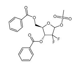 2-脱氧-2,2-二氟-3,5-二苄基-D-呋喃核糖-1-甲磺酸酯结构式