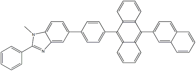 1-Methyl-5-[4-[10-(2-naphthalenyl)-9-anthracenyl]phenyl]-2-phenyl-1H-benzimidazole Structure
