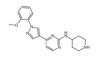 4-[1-(2-Methoxyphenyl)-1H-pyrazol-4-yl]-N-(4-piperidinyl)-2-pyrim idinamine结构式