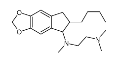 2-(n-butyl)-1-(N-methyl-N-(2-(N',N'-dimethylamino)ethyl)amino)-5,6-methylenedioxyindane结构式