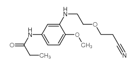 N-(3-(2-(2-cyanoethoxy)ethylamino)-4-methoxyphenyl)propionamide Structure