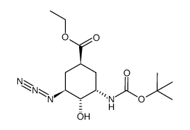(1S,3S,4S,5S)-ethyl 3-azido-5-(tert-butoxycarbonylamino)-4-hydroxycyclohexanecarboxylate结构式