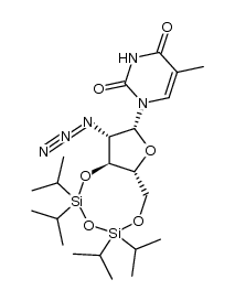 1-(2-azido-2-deoxy-3,5-O-TIPDS-β-D-arabinofuranosyl)thymine结构式