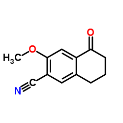 3-Methoxy-5-oxo-5,6,7,8-tetrahydro-2-naphthalenecarbonitrile结构式