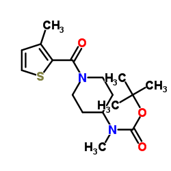 Methyl-[1-(3-methyl-thiophene-2-carbonyl)-piperidin-4-yl]-carbamic acid tert-butyl ester structure