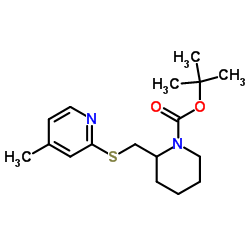 2-Methyl-2-propanyl 2-{[(4-methyl-2-pyridinyl)sulfanyl]methyl}-1-piperidinecarboxylate结构式