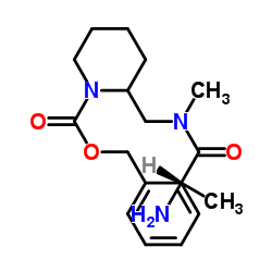 Benzyl 2-{[alanyl(methyl)amino]methyl}-1-piperidinecarboxylate结构式