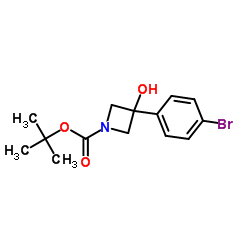1-Boc-3-(4-bromophenyl)-3-hydroxyazetidine structure
