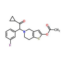 5-(2-Cyclopropyl-1-(3-fluorophenyl)-2-oxoethyl)-4,5,6,7-tetrahydrothieno[3,2-c]pyridin-2-yl acetate structure