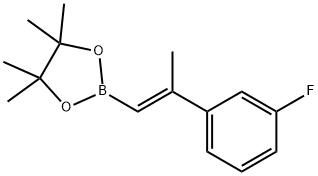 2-(2-(3-fluorophenyl)prop-1-en-1-yl)-4,4,5,5-tetramethyl-1,3,2-dioxaborolane Structure
