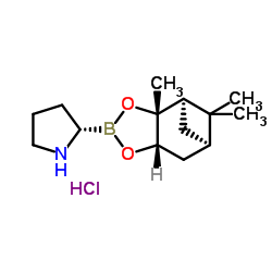 (2 R )-2-吡咯烷硼酸(1 S ,2 S ,3 R ,5 S )-(+)-2,3-频那醇酯盐酸盐结构式