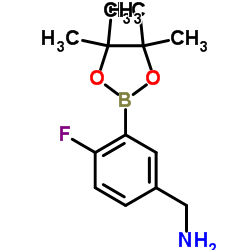 [4-Fluoro-3-(tetramethyl-1,3,2-dioxaborolan-2-yl)phenyl]methanamine Structure
