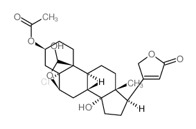 Card-20(22)-enolide,3-(acetyloxy)-5-chloro-6,19-epoxy-14,19-dihydroxy-, (3b,5a,6b)- (9CI)结构式