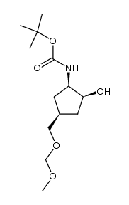 (1R,2S,4S)-1-[(tert-Butyloxycarbonyl)amino]-2-hydroxy-4-[(methoxymethoxy)methyl]cyclopentane Structure