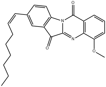 Indolo[2,1-b]quinazoline-6,12-dione,4-methoxy-8-(1Z)-1-octenyl- (9CI) Structure