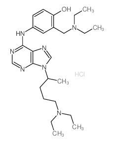 2-(diethylaminomethyl)-4-[[9-(5-diethylaminopentan-2-yl)purin-6-yl]amino]phenol结构式