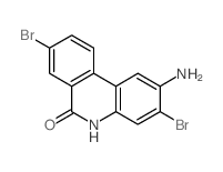 6(5H)-Phenanthridinone,2-amino-3,8-dibromo-结构式