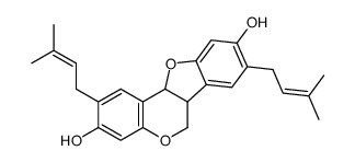 (6aR,11aR)-6aα,11aα-Dihydro-2,8-bis(3-methyl-2-butenyl)-6H-benzofuro[3,2-c][1]benzopyran-3,9-diol结构式