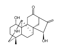 (20S)-1α,15β-Dihydroxy-4β-methyl-16-methylene-7α,20-cycloveatchan-12-one结构式