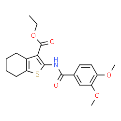 ethyl 2-(3,4-dimethoxybenzamido)-4,5,6,7-tetrahydrobenzo[b]thiophene-3-carboxylate结构式