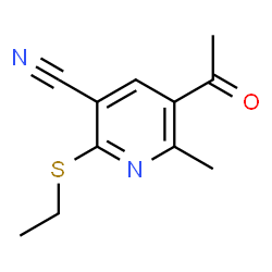 5-ACETYL-2-(ETHYLSULFANYL)-6-METHYLNICOTINONITRILE结构式