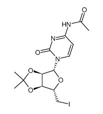 5'-deoxy-5'-iodo-2',3'-O-isopropylidene-N4-acetylcytidine结构式