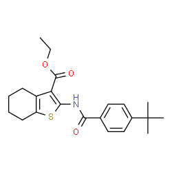 ethyl 2-{[(4-tert-butylphenyl)carbonyl]amino}-4,5,6,7-tetrahydro-1-benzothiophene-3-carboxylate structure