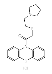 Ethanone,1-(10H-phenothiazin-10-yl)-2-[[2-(1-pyrrolidinyl)ethyl]thio]-, hydrochloride(1:1) structure