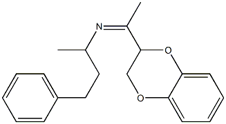N-[1-(2,3-二氢-1,4-苯并二烷-2-基)亚乙基]-ALPHA-甲基苯丙胺结构式