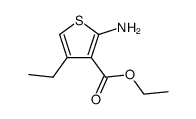 3-Thiophenecarboxylicacid,2-amino-4-ethyl-,ethylester(9CI) Structure
