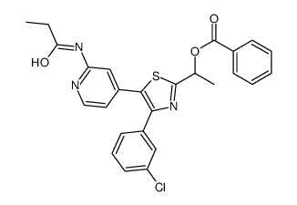 1-[4-(3-chlorophenyl)-5-[2-(propanoylamino)pyridin-4-yl]-1,3-thiazol-2-yl]ethyl benzoate Structure