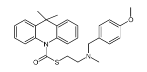 (9,9-dimethylacridin-10-yl)-[2-[(4-methoxyphenyl)methyl-methyl-amino]e thylsulfanyl]methanone Structure