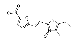 5-ethyl-4-methyl-2-[(E)-2-(5-nitrofuran-2-yl)ethenyl]-3-oxido-1,3-thiazol-3-ium结构式