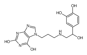 7-[3-[[2-(3,4-dihydroxyphenyl)-2-hydroxyethyl]amino]propyl]-3H-purine-2,6-dione结构式