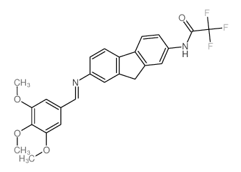 2,2,2-trifluoro-N-[7-[(3,4,5-trimethoxyphenyl)methylideneamino]-9H-fluoren-2-yl]acetamide结构式