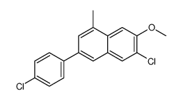 6-Chloro-3-[4-chlorophenyl]-7-methoxy-1-methylnaphthalene Structure
