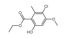 ethyl 3-chloro-6-hydroxy-4-methoxy-2-methylbenzoate结构式