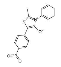 2-methyl-5-(4-nitro-phenyl)-4-oxo-3-phenyl-4,5-dihydro-thiazolium betaine Structure