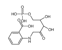 1-(2-carboxyphenylamino)-1-deoxyribulose 5-phosphate结构式