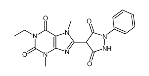 8-(3,5-dioxo-1-phenyl-pyrazolidin-4-yl)-1-ethyl-3,7-dimethyl-3,7-dihydro-purine-2,6-dione Structure