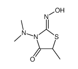 3-(dimethylamino)-2-hydroxyimino-5-methyl-1,3-thiazolidin-4-one结构式