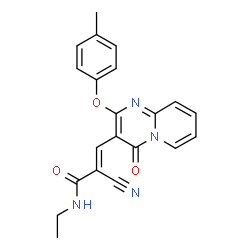 (2E)-2-cyano-N-ethyl-3-[2-(4-methylphenoxy)-4-oxo-4H-pyrido[1,2-a]pyrimidin-3-yl]prop-2-enamide Structure