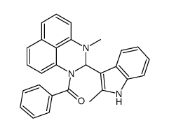 1-benzoyl-3-methyl-2-(2-methyl-indol-3-yl)-2,3-dihydro-1H-perimidine结构式