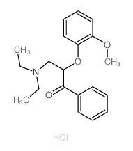 1-Propanone,3-(diethylamino)-2-(2-methoxyphenoxy)-1-phenyl-, hydrochloride (1:1) structure